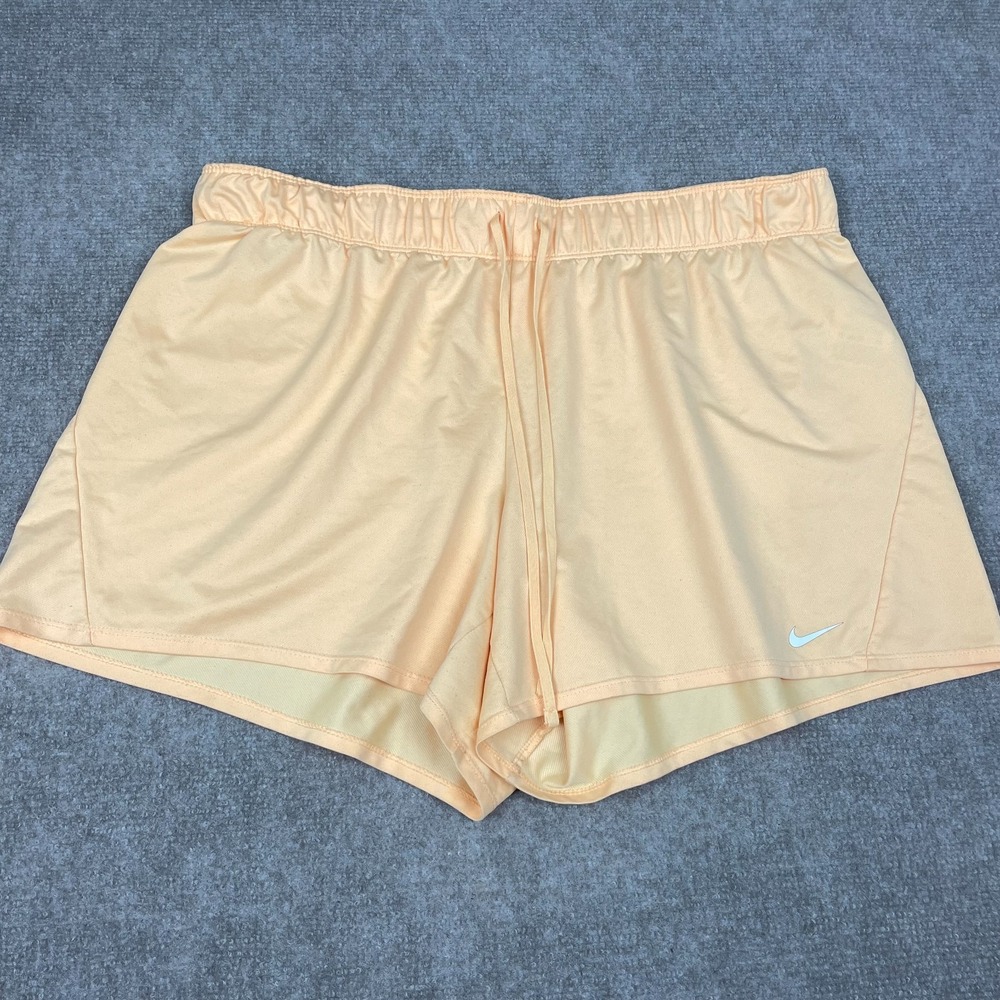 Nike Dri Fit Athletic Shorts Womens XL Peach Drawstring Wasit Running Sportswear